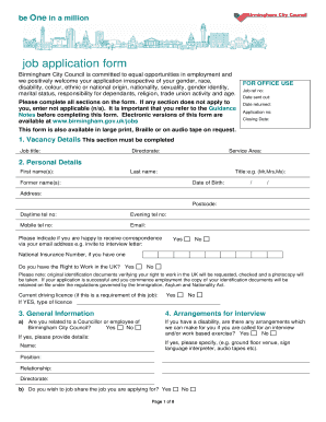 birmingham city council housing application form