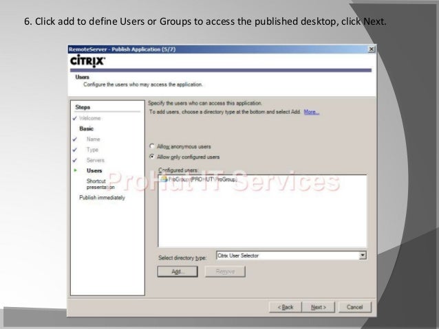citrix appcenter published application pass through credentials
