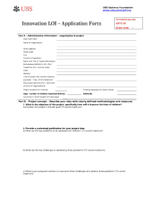 ubs optimus foundation application form