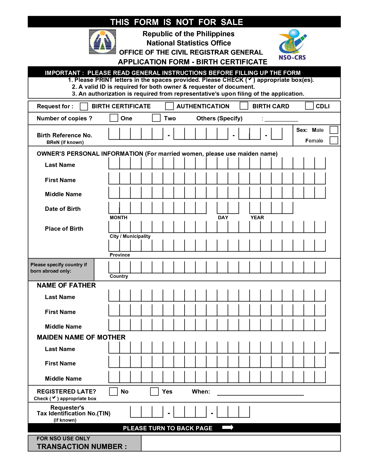 application for a so certificate