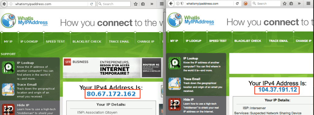 identify ip address on network application