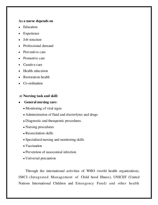 job application for child nursing